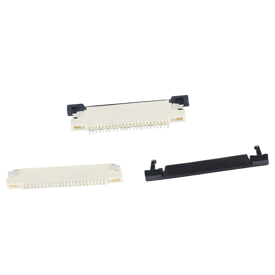 Pitch 0.50mm H1.2mm卧贴抽屉式上接 FPC 14pin 本色 LCP,94V-0 镀雾锡